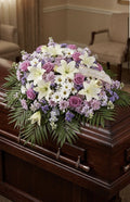 Lavender & White Mixed Floral Casket Spray