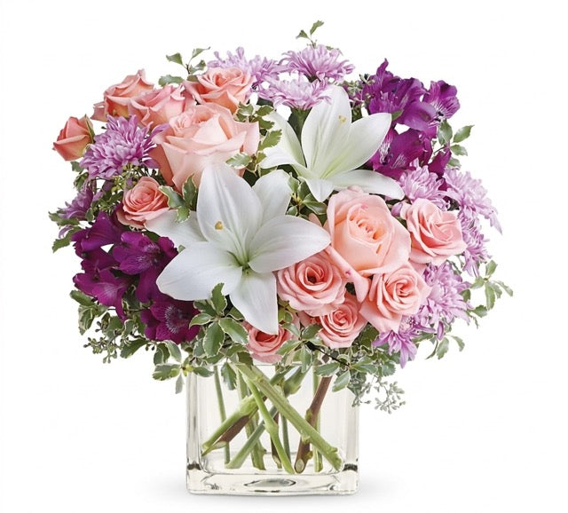 Sapphire Sky Floral Cube