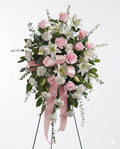 Pink & White Elegance Standing Spray – Premium Sympathy Flowers