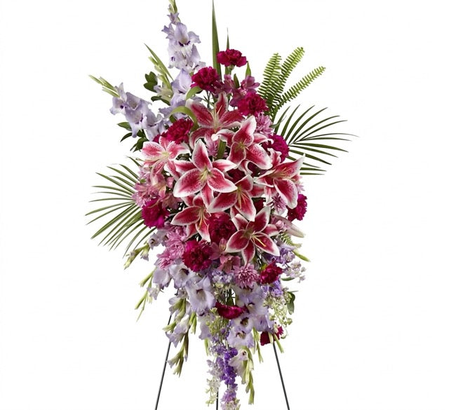 Purple & Pink Lily Standing Spray