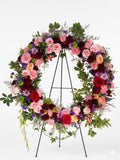 Serene Remembrance Floral Wreath – Elegant Pink & Red Rose Tribute