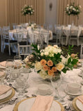 Peach & White Floral Centerpiece for Weddings and Engagements