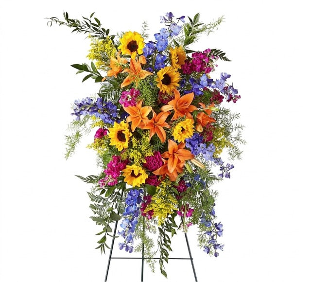 Vibrant Mixed Floral Standing Spray