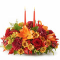Autumn Elegance Fall Floral Centerpiece with Candles | Thanksgiving Table Decor