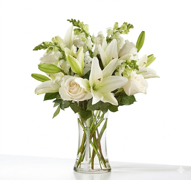 White Lily & Rose Bouquet