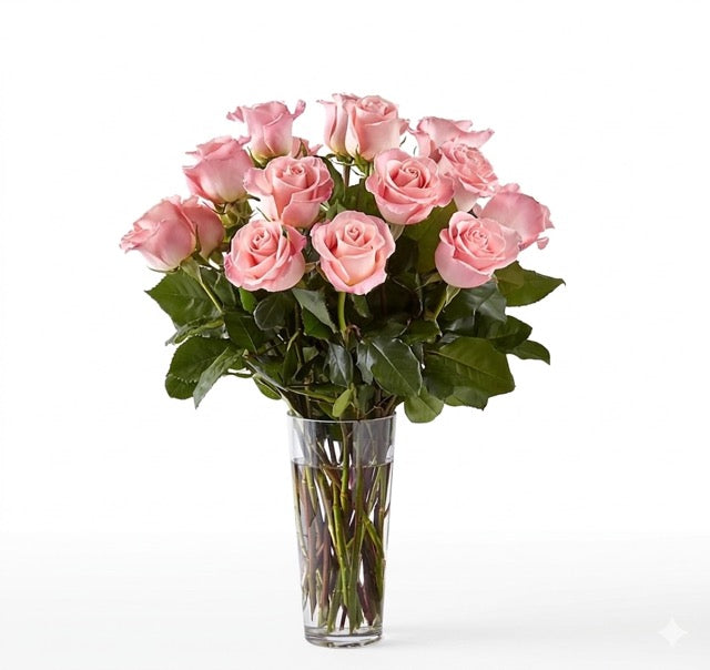 Long Stem Pink Rose Luxury