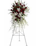 Red & White Loving Tribute Standing Spray