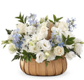 Serene Sky: White & Blue Garden Flower Basket