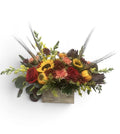 Rustic Fall Wooden Box Centerpiece | Sunflower & Rose Autumn Table Decor