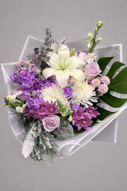 Purple Elegance Handcrafted Bouquet