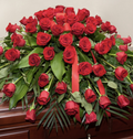 Classic Red Rose Casket Spray - 40 Premium Roses